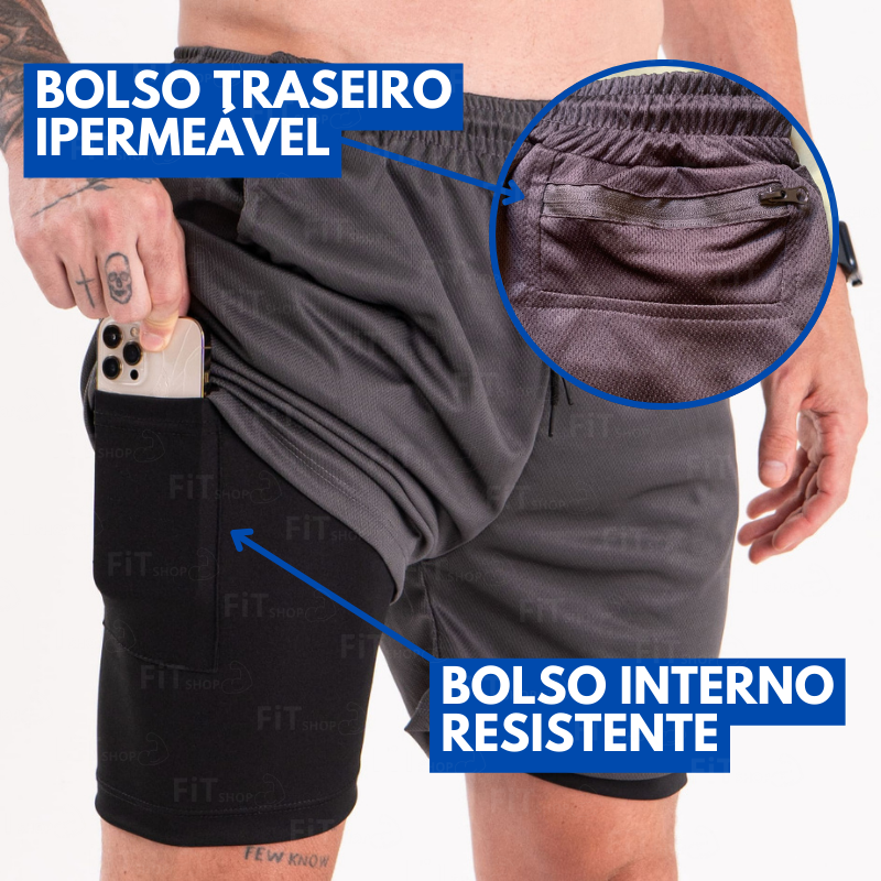 Shorts de Compressão DryFit 2 em 1 - FiT Shop